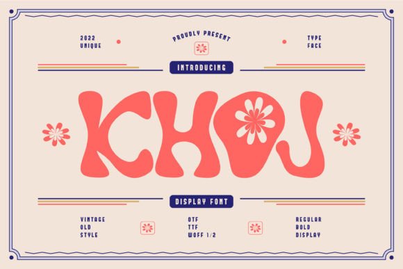 Khoj: A Retro Display Font for Whimsical Design