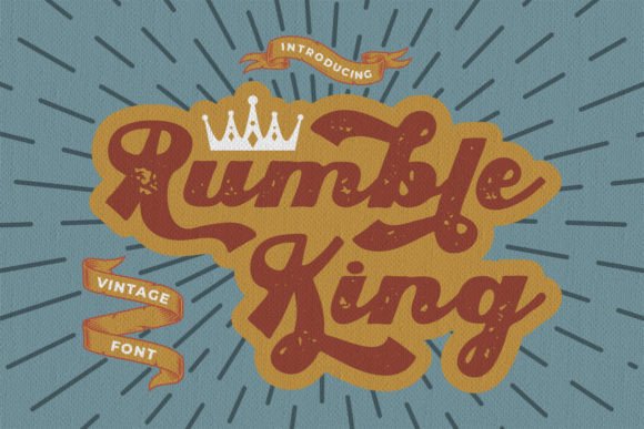 Rumble King: Bold Vintage Script for Impactful Design